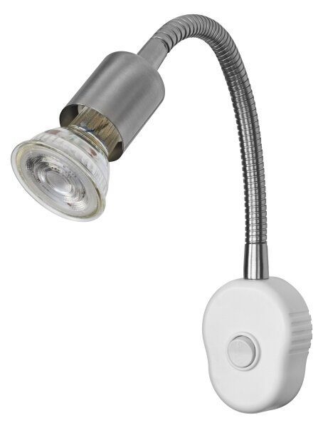 Osram - Гъвкава стенна лампа PLUG TUBE FLEX 1xGU10/5W/230V матов хром/бяла