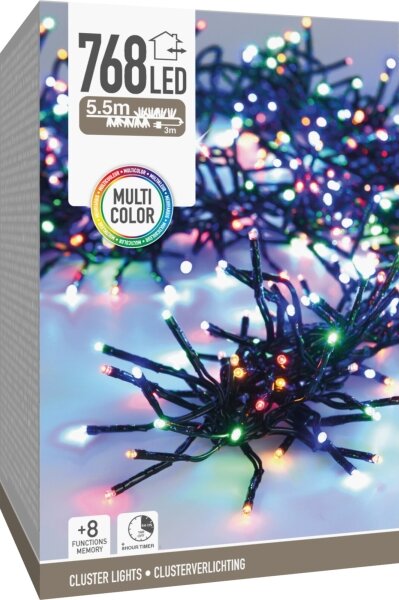 LED външна коледна гирлянда 768xLED/230V/8 режима 8,5 m IP44 многоцветна