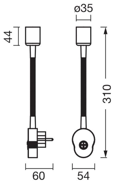 Osram - Гъвкава стенна лампа PLUG TUBE FLEX 1xGU10/5W/230V матов хром/бяла