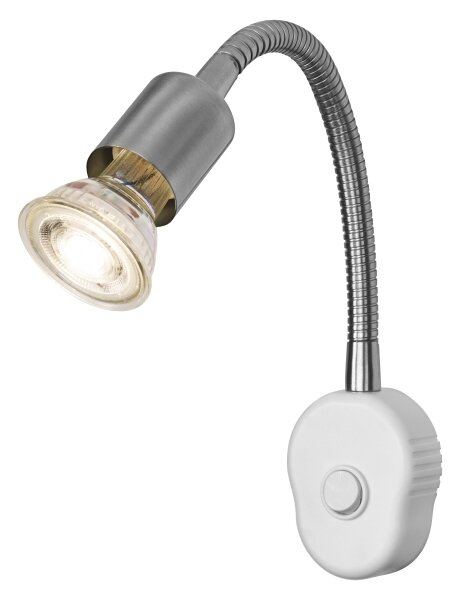 Osram - Гъвкава стенна лампа PLUG TUBE FLEX 1xGU10/5W/230V матов хром/бяла
