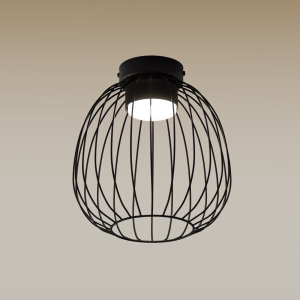 Плафон OVELLA 1xGX53/10W/230V Ø 25 см черен