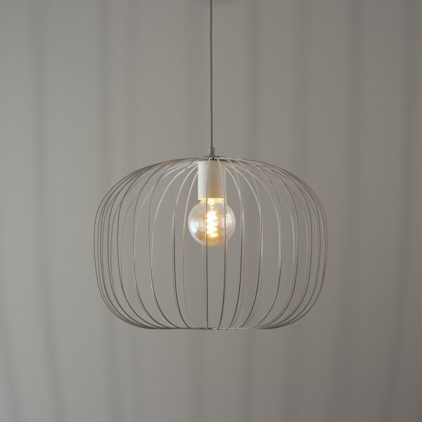Полилей на кабел OVELLA 1xE27/15W/230V, Ø 46 см, кремав