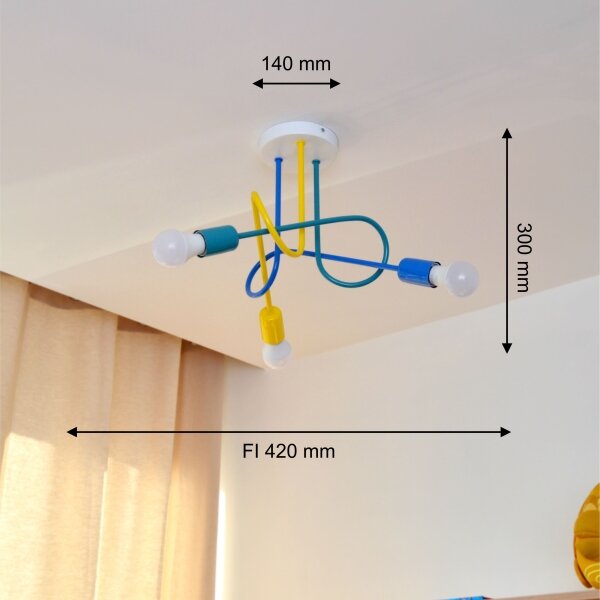 LED детски плафониер OXFORD 3xE27/15W/230V
