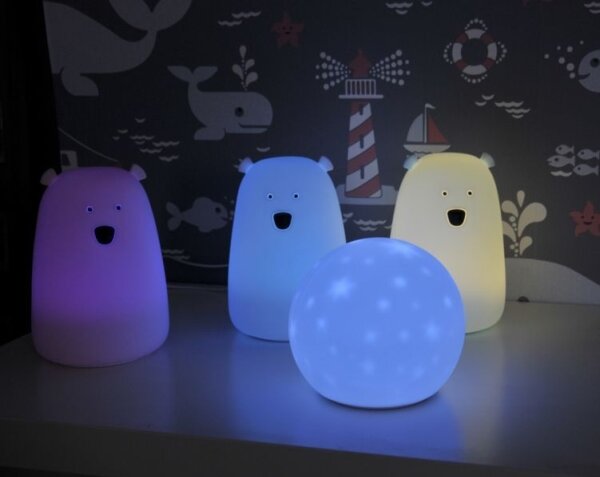 LED RGB детска сензорна лампа BEAR LED/0,8W/5V бяла + USB