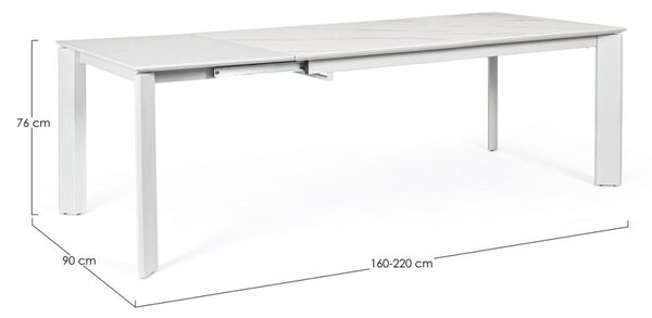 BIZZOTTO ТРАПЕЗНА МАСА BRIVA 160-220X90X76 БЯЛА