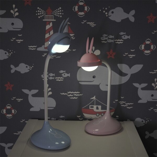 LED Детска сензорна лампа RABBIT LED/0,4W/5V 3000/6500K синя + USB