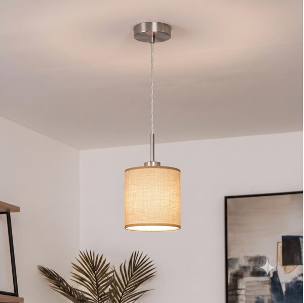 Brilagi - LED полилей на кабел NUBILA 1xE27/60W/230V Ø 14 cm, светло кафяв