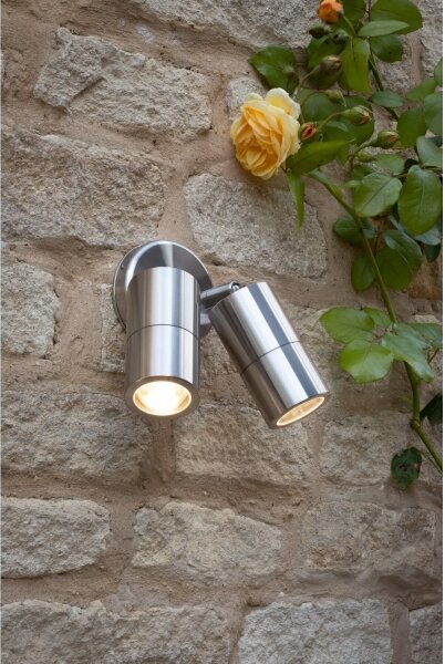 Där Lighting ORT0968 - LED външен стенен спот ORTEGA 2xGU10/5W/230V IP65 хром