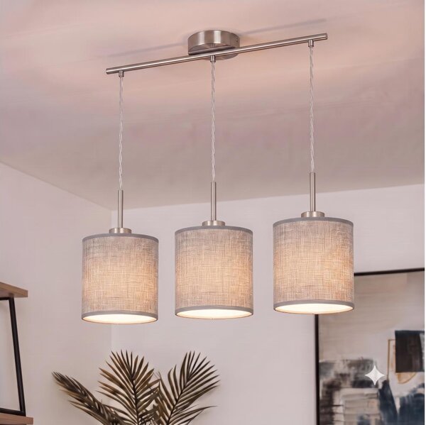 Brilagi - LED полилей на кабел NUBILA 3xE27/60W/230V сив
