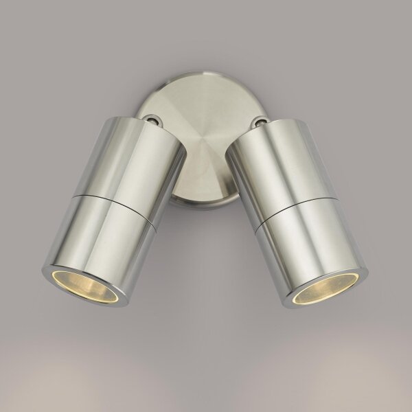 Där Lighting ORT0968 - LED външен стенен спот ORTEGA 2xGU10/5W/230V IP65 хром