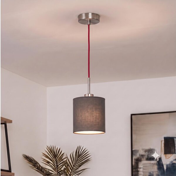 Brilagi - LED полилей на кабел NUBILA 1xE27/60W/230V Ø 14 cm червен/антрацит