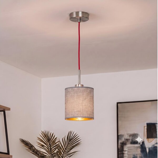 Brilagi - LED полилей на кабел NUBILA 1xE27/60W/230V Ø 14 см червен/сив