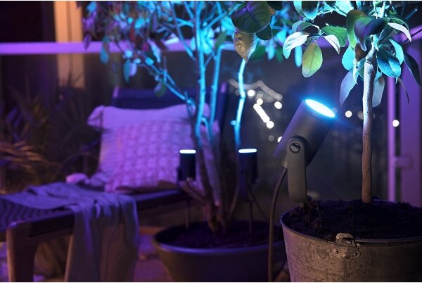 Philips 17428/30/P7 - LED RGB външно прожектор Hue LILY LED/8W/230V IP65
