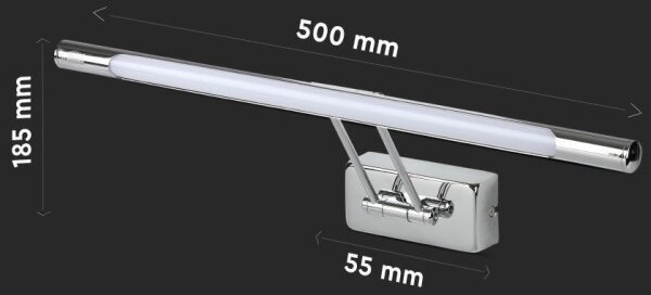 LED Лампа за огледало LED/9W/230V 3000K 50 см лъскав хром