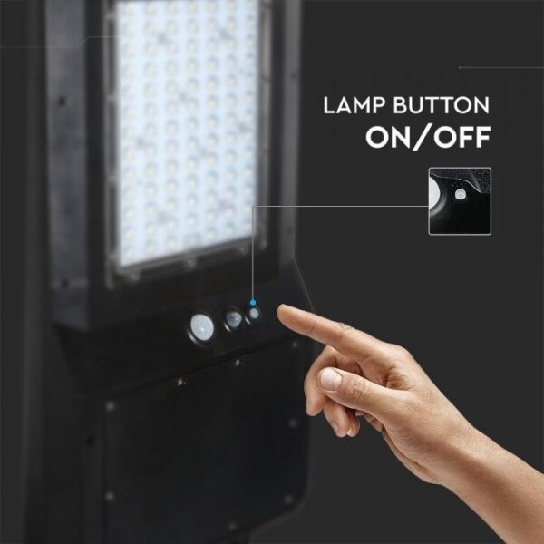 LED соларна улична лампа с сензор LED/40W/9,6V IP65 6000K + ДУ