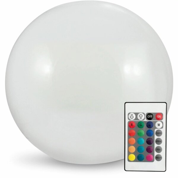 LED RGBW Соларна лампа BALL LED/3,2V 500 mAh Ø 20 см IP65 + дистанционно управление
