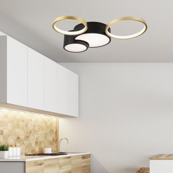 Регулируемо LED таванно осветление ALIZEE 30W 3000-6500K черно/злато