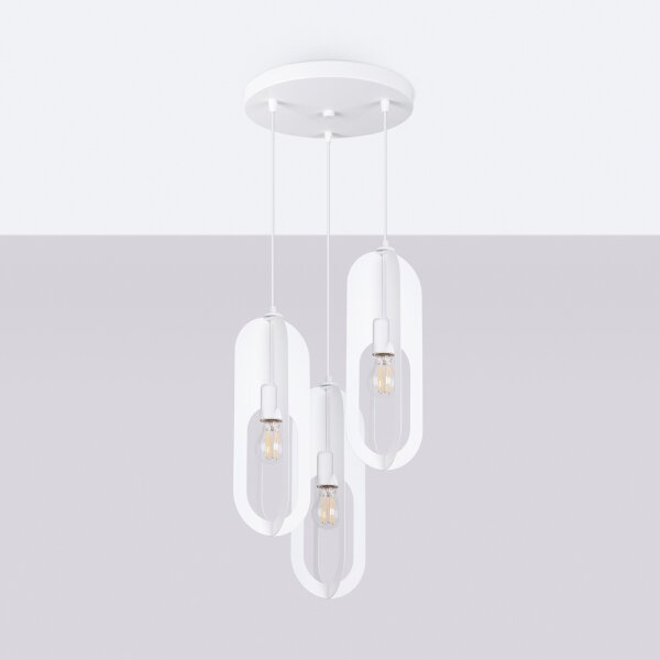 Sollux SL.1361 - Пендел NICUS 3xE27/15W/230V бял