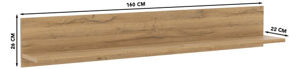 Стенен рафт TEN 160 см, античен дъб