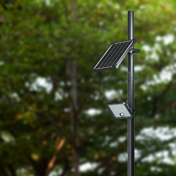 LED соларен прожектор с димер, сензор, 10W, 3.7V, 4000/6000K, IP65 + ДУ