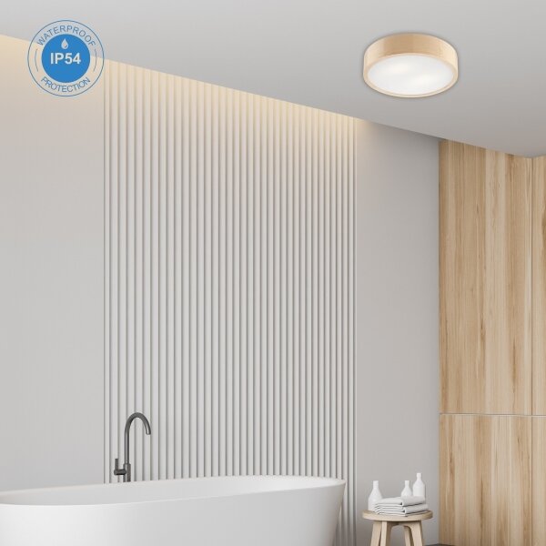 Баня таванно осветително NATURAL 3xE27/15W/230V IP54 борова 37 см
