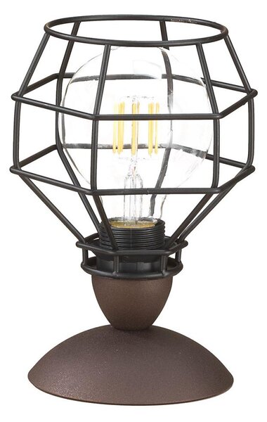 ONLI - Настолна лампа ПАЯК 1xE27/15W/230V 23 cm черен/кафяв