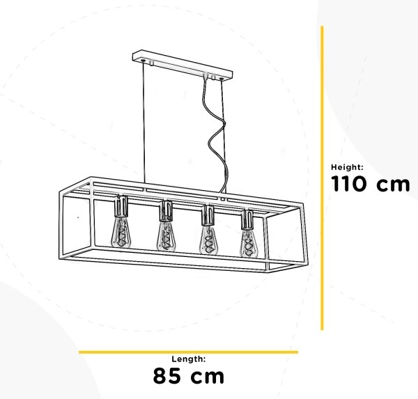 ONLI - Пендел FLOKI 4xE27/15W/230V черен/меден