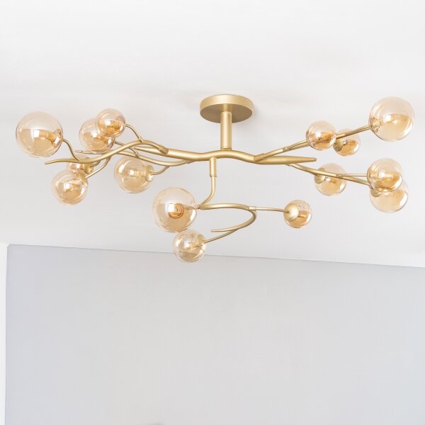 Brilagi - LED Полилей за повърхностен монтаж MISTEL 15xG9/3W/230V златист