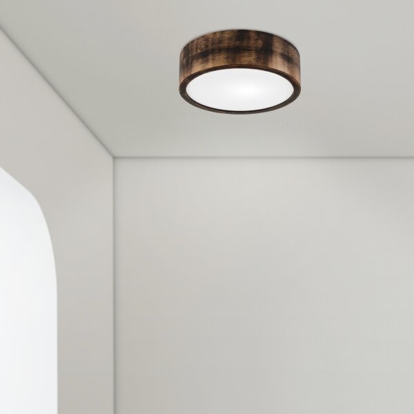 Потолен лампион OAK SMOKY 1xE27/15W/230V, Ø 27,5 см, дъб, тъмнокафяв