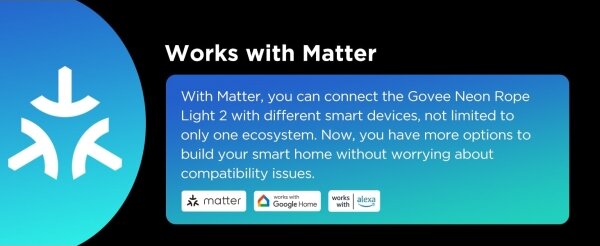 Govee - Neon 2 MATTER гъвкава LED лента 3m RGBIC Wi-Fi