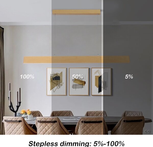 Brilagi - LED димируем полилей на кабел SLIMLINE LED/40W/230V 3000-6000K дъбов декор + дистанционно управление