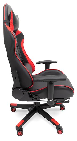 Масажен стол за игра с поставка за крака - червен