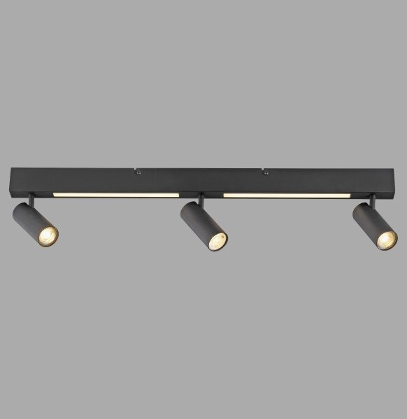 Schöner Wohnen 11794-18 - LED точково осветително тяло DANTE 3xGU10/10W+LED/14,4W черно