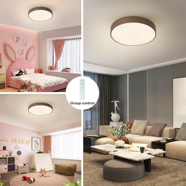 Brilagi - LED плафон с димиране POOL LED/48W/230V 3000-6000K 40 cm кафяв+с дистанционно управление