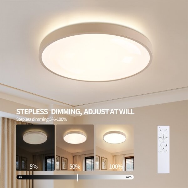 Brilagi - димируемо LED осветително тяло GLASS POOL DOUBLE LED/80W/230V 60 cm бежово + с дистанционно управление