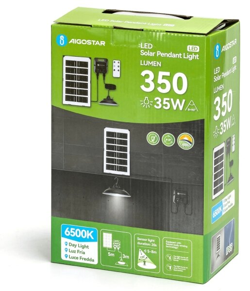 Aigostar - LED соларен полилей LED/35W/12V 3000 mAh 6500K Ø 15 см