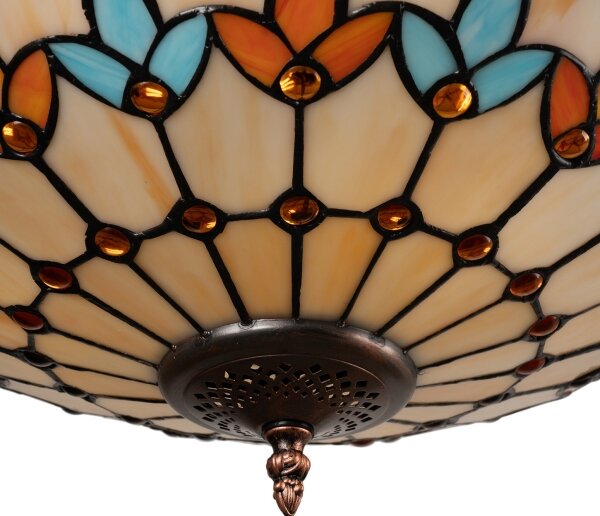 Brilagi - Tiffany витражен полилей на верига MIRABELLA 3xE27/60W/230V Ø 50 см