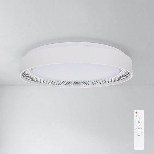 Brilagi - LED димируема таванна лампа WALDO LED/48W/230V диаметър 40 см бяло/сребристо+дистанционно