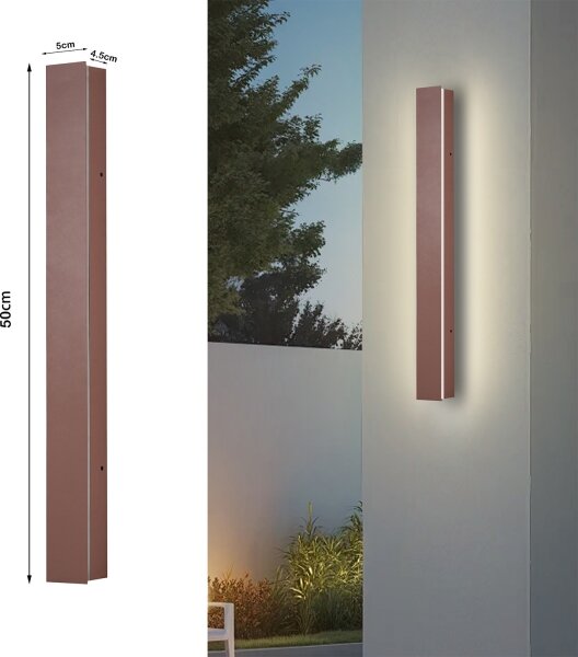 Brilagi - LED външен стенен аплик LINEAR LED/12W/230V 3000K IP65 50 см кафяв CRI 90