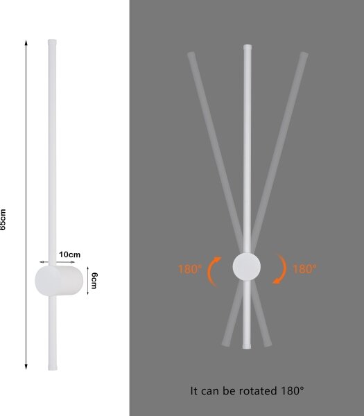 Brilagi - LED външно стенна лампа AURA LED/12W/230V 3000K IP54 65 cm бяла CRI 90