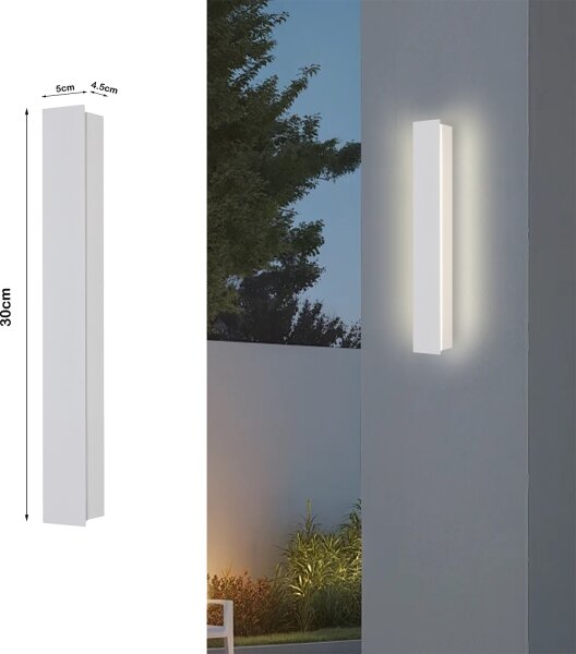 Brilagi - LED външна стенна лампа LINEAR LED/8W/230V 3000K IP65 30 см бяла CRI 90