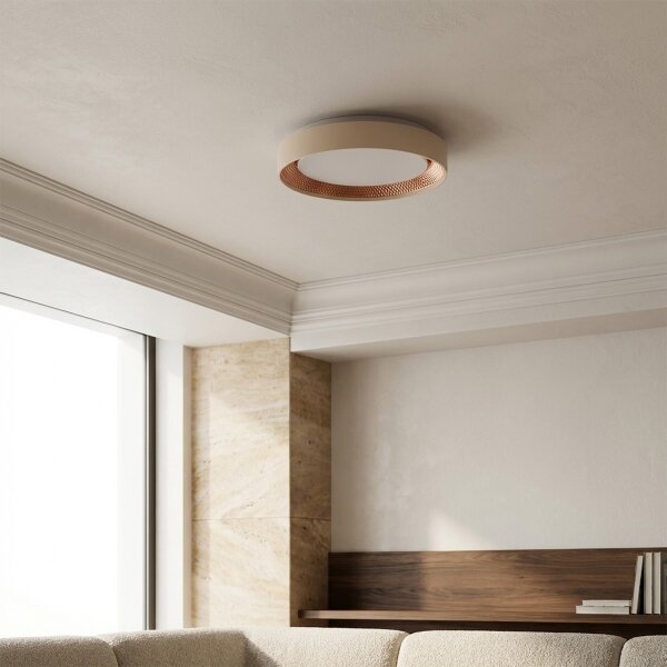 Brilagi - LED димируемо таванно осветително тяло WALDO LED/48W/230V Ø 40 см бежово/златисто + дистанционно управление