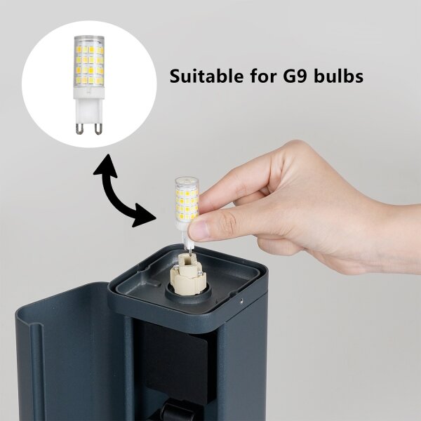 Brilagi -Външна лампа с 2 SCHUKO контакта PILLAR 1xG9/11W/230V IP44 антрацит