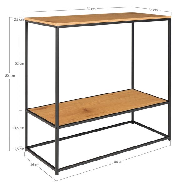 Конзолна маса с плот в дъбов декор в естествен цвят 80x36 cm Vita - House Nordic