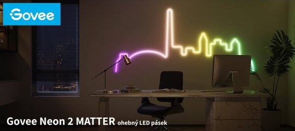Govee - Neon 2 MATTER сгъваем LED лента 5m RGBIC Wi-Fi IP67
