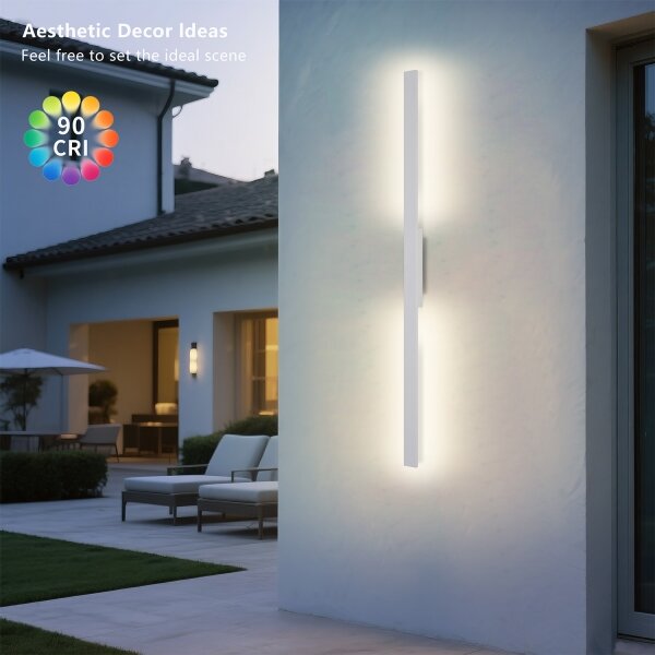 Brilagi - LED външно стенно осветително тяло LUNA LED/24W/230V 3000K IP65 100 cm бяло CRI 90