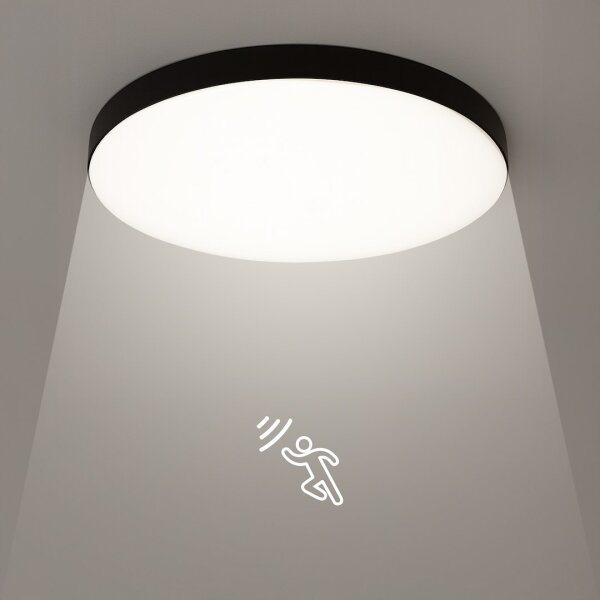 LED Плафон за баня със сензор MAYA LED/13W/230V IP44 черен