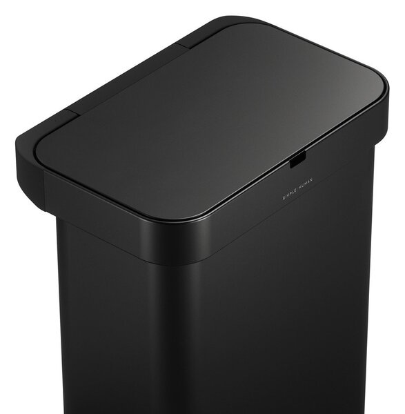 Черно безконтактно стоманено кошче за боклук 58 l Sensor – simplehuman