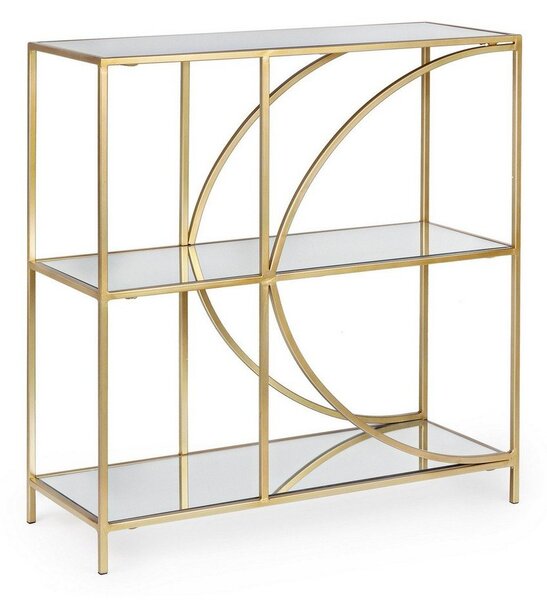 Стоманена библиотека в златист цвят 81x87x31 cm Elenor – Bizzotto