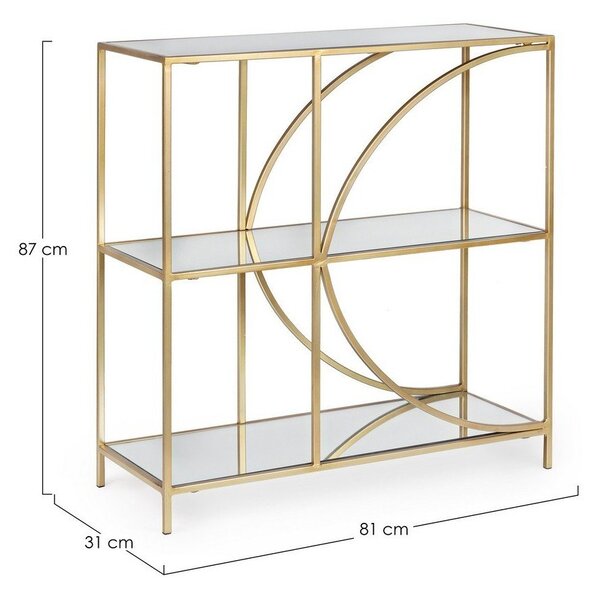 Стоманена библиотека в златист цвят 81x87x31 cm Elenor – Bizzotto
